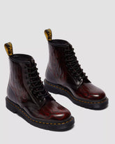 DR. MARTENS 1460 Inferno Rub Off Leather Boots in Cherry Red Arcadia - Gravity NYC
